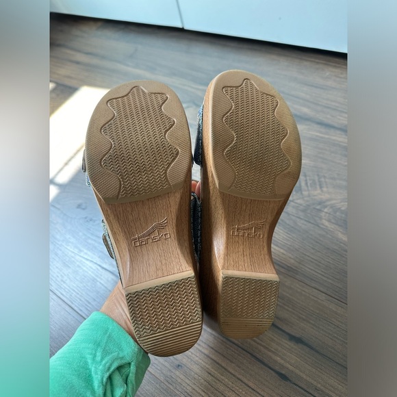 Dansko Women's Sophie Blue Iridescent Wood Midsole Sandals (Size 39 EU) - Picture 8 of 10